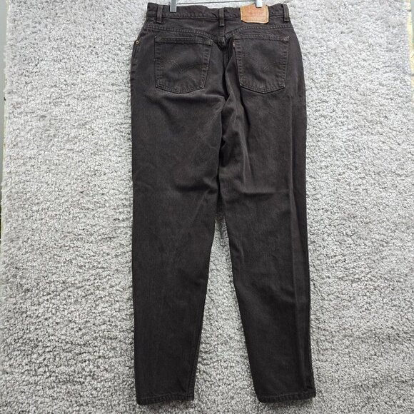 Levis 550 Mom‎ Jeans Womens 16 Brown Tapered Relaxed Fit Y2K Chocolate Denim - Picture 4 of 13